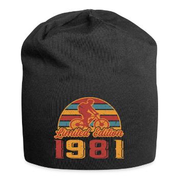 Bicycle Bike Cyclist Birthday Year 1981 - Jersey Beanie - black - Front