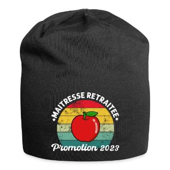 Maîtresse retraitée promotion 2023 humour cadeau - Bonnet en jersey - noir - Devant