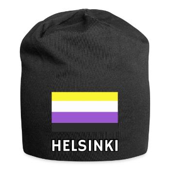 Non binary Pride Flag Helsinki - Jersey Beanie - black - Front