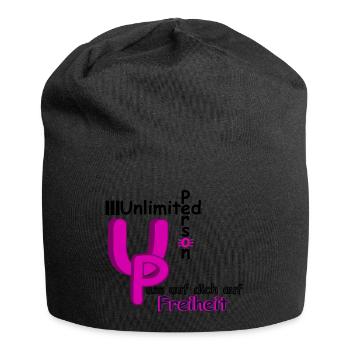 Pass auf dich auf Freiheit - Jersey-Beanie - Schwarz - Vorne