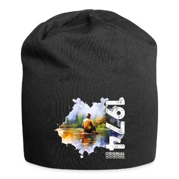 50ème Anniversaire Pêcheur Pêche 1974 Millésime 1974 - Bonnet en jersey - noir - Devant