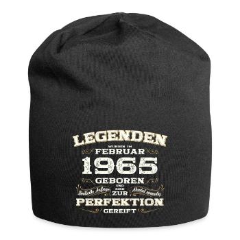 60. Geburtstag Geschenk Mann Original Februar 1965 - Jersey-Beanie - Schwarz - Vorne