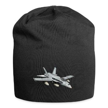 Jet jet avion cadeau cadeau idée de cadeau - Bonnet en jersey - noir - Devant