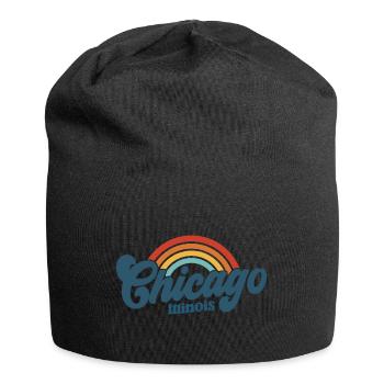 Hippie des années 70 à Chicago - Bonnet en jersey - noir - Devant