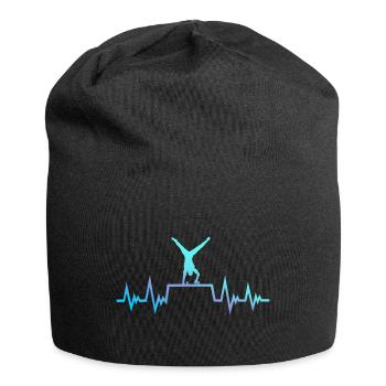 Gymnasts, gymnastics, ECG, pulse, heartbeat, gymnastics - Jersey Beanie - black - Front