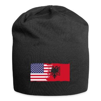 République d’Albanie Albanie Shqipëria Tirana Albanais - Bonnet en jersey - noir - Devant