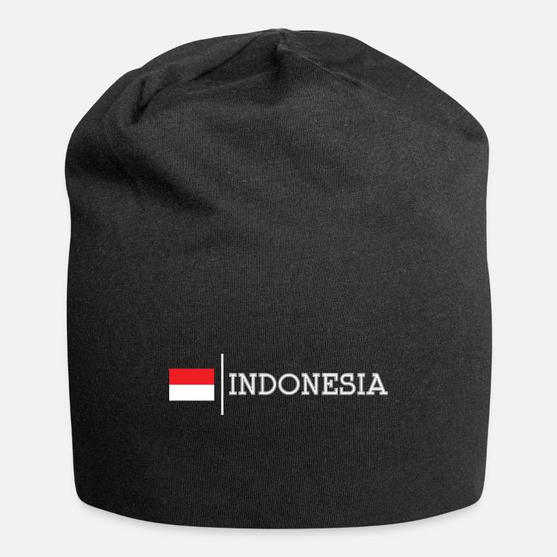 indonesien - Jersey-Beanie - Schwarz