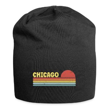 Hippie des années 70 à Chicago - Bonnet en jersey - noir - Devant