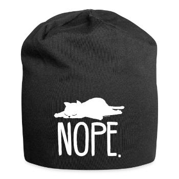 Katze Lustiger Spruch Nope Geschenk Idee - Jersey-Beanie - Schwarz - Vorne