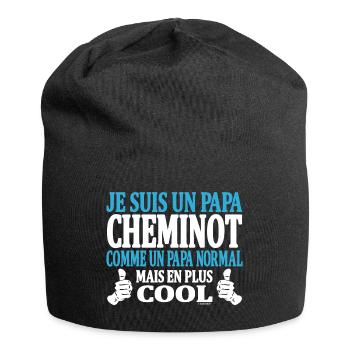 Je suis un papa cheminot - Bonnet en jersey - noir - Devant