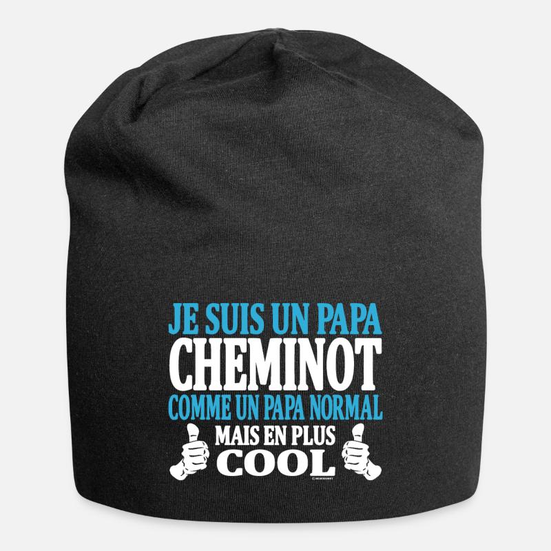 Je suis un papa cheminot - Bonnet en jersey - noir