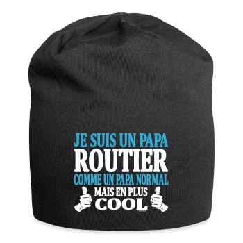 Je suis un papa routier - Bonnet en jersey - noir - Devant