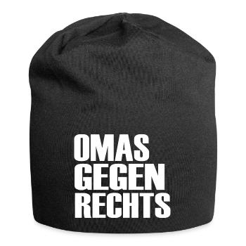 Omas gegen rechts - Jersey-Beanie - Schwarz - Vorne