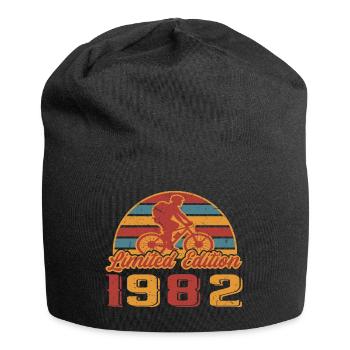 Bicycle Cyclist Mountain Bike Birthday 1982 - Jersey Beanie - black - Front