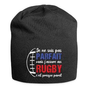 Je ne suis pas parfait mais j' assure au rugby - Bonnet en jersey - noir - Devant