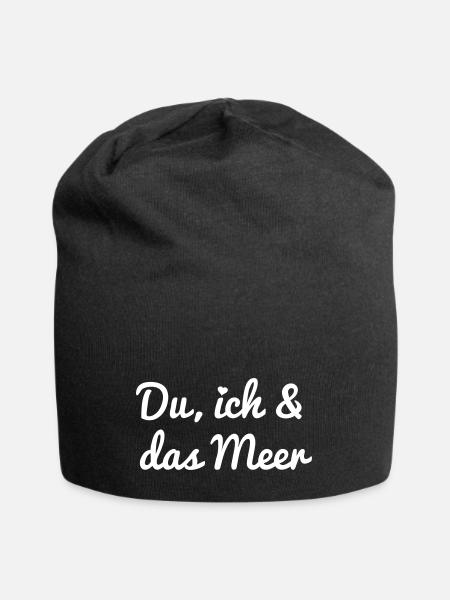 Du, ich und das Meer - Jersey-Beanie - Schwarz