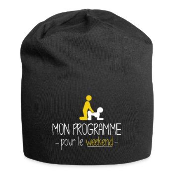 Mon programme pour le weekend la baise sexe - Bonnet en jersey - noir - Devant