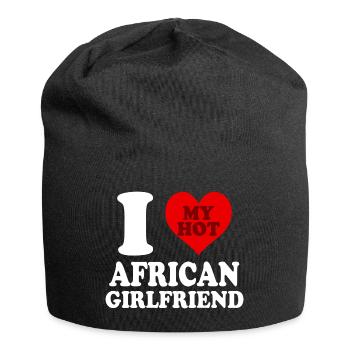 I Love My African Girlfriend Funny Relationship - Jersey Beanie - black - Front