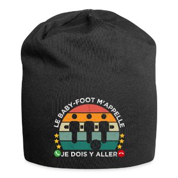 Le baby-foot m' appelle humour baby-foot vintage - Bonnet en jersey - noir - Devant