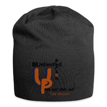 Pass auf dich auf Tue Gutes - Jersey-Beanie - Schwarz - Vorne