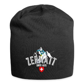 Zermatt Winter swiss alps - Jersey Beanie - black - Front