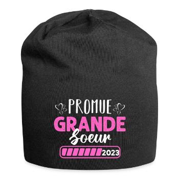 Promue grande soeur en 2023 annonce naissance - Bonnet en jersey - noir - Devant