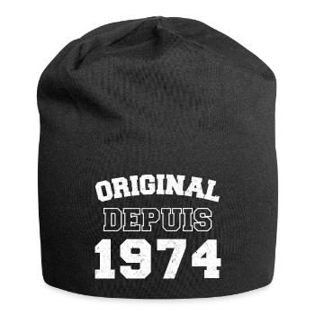 Original depuis 1974 cadeau anniversaire vintage - Bonnet en jersey - noir - Devant