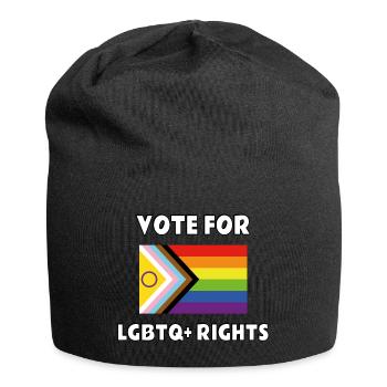 Wählt für die Rechte von Homosexuellen - Jersey-Beanie - Schwarz - Vorne