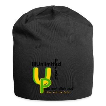 Pass auf dich auf höre auf die Güte - Jersey-Beanie - Schwarz - Vorne