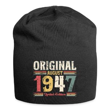 77th Birthday Original August 1947 Year 1947 - Jersey Beanie - black - Front