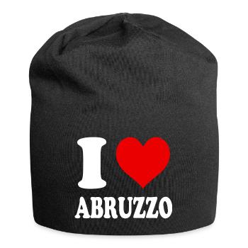 I Love Abruzzo Italy Funny Witty Heart - Jersey Beanie - black - Front