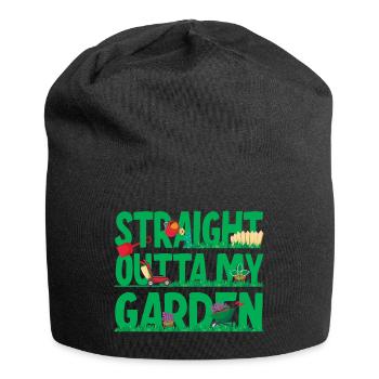 Direkt aus meinem Garten - Jersey-Beanie - Schwarz - Vorne