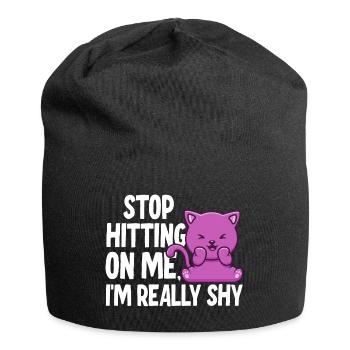 Arrêtez de me draguer, je suis timide - Bonnet en jersey - noir - Devant