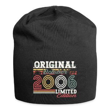 Original October 2006 16th Birthday Gift Cool - Jersey Beanie - black - Front