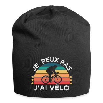 Vélo humour je peux pas j' ai vélo cadeau cycliste - Bonnet en jersey - noir - Devant
