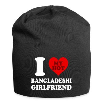 I Love My Bangladeshi Girlfriend Heart - Jersey Beanie - black - Front