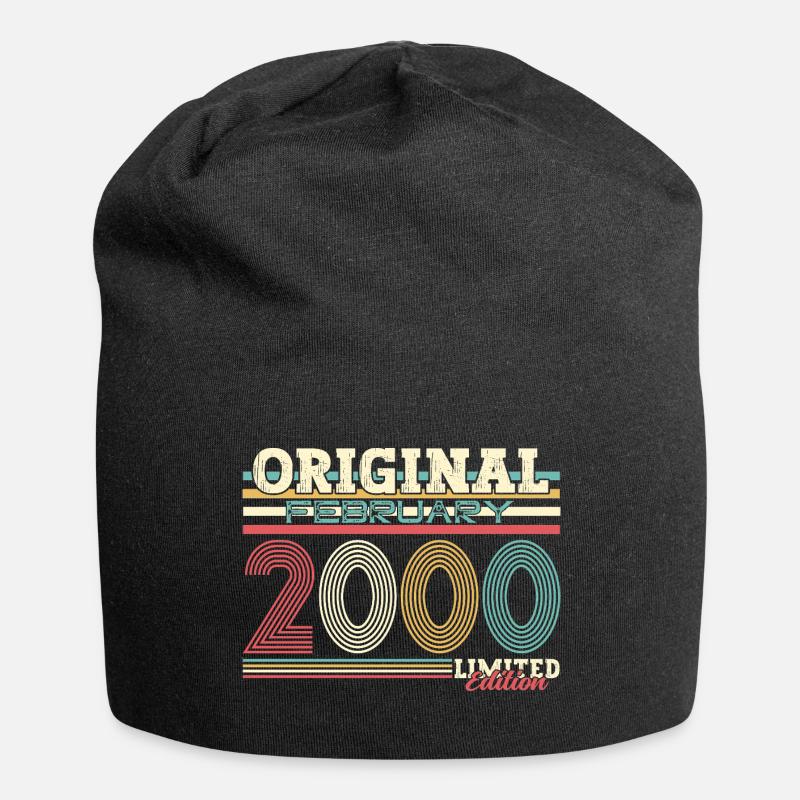 25. Geburtstag Geschenk Mann Original Februar 2000 - Jersey-Beanie - Schwarz