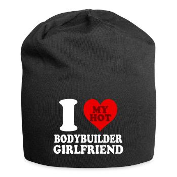 Ich liebe meine Bodybuilderin Freundin Lustiges Herz - Jersey-Beanie - Schwarz - Vorne