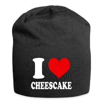I Love Cheescake Heart Funny Witty - Jersey Beanie - black - Front