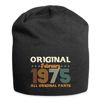 50th Birthday Gift Husband Original February 1975 - Jersey Beanie - black - Front