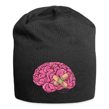 Gehirn - Brain Gehirnzellen Nerd Nerdy Lustig Klug - Jersey-Beanie - Schwarz - Vorne