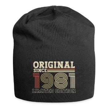Original seit 1981 Jahrgang Geburtstag Geschenk - Jersey-Beanie - Schwarz - Vorne