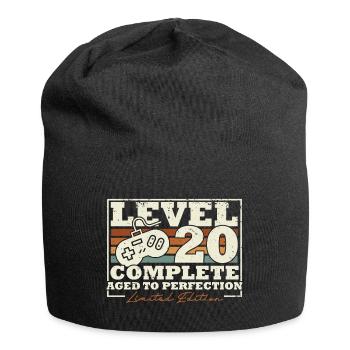 20th Birthday Level 20 Complete 20 Years Gift - Jersey Beanie - black - Front