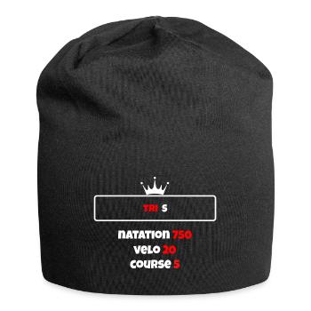 T shirt triathlon Distance S Noir - Bonnet en jersey - noir - Devant