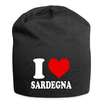 I Love Sardinia Region Italy City Heart Funny - Jersey Beanie - black - Front