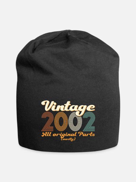 Cadeau original vintage 2002 20ème anniversaire - Bonnet en jersey - noir