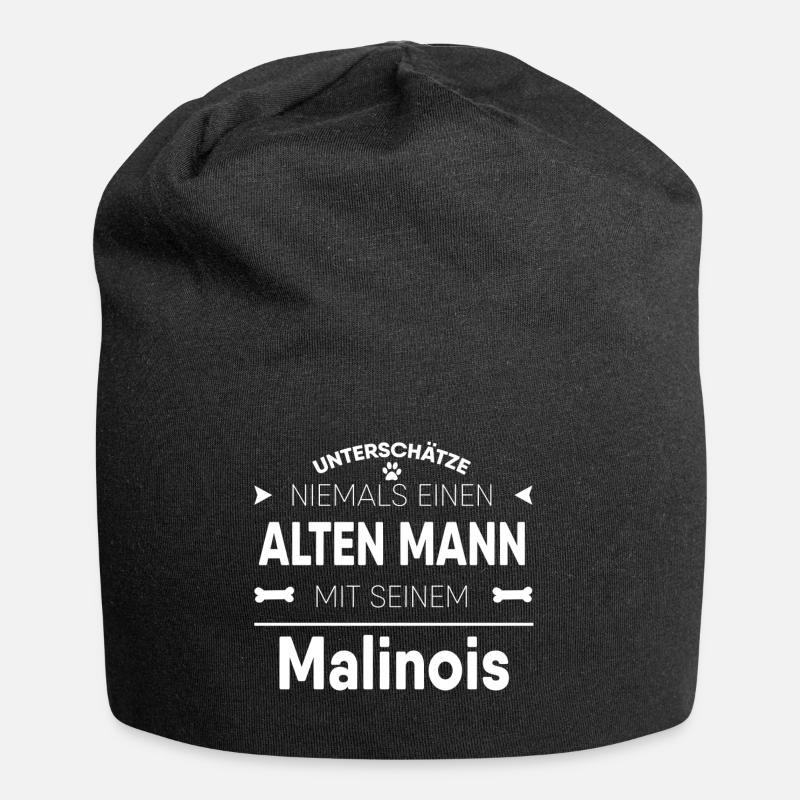 Malinois Geschenk - Jersey-Beanie - Schwarz