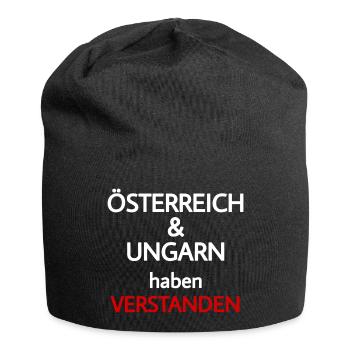 Österreich - Land - Ungarn - Spruch - Jersey-Beanie - Schwarz - Vorne