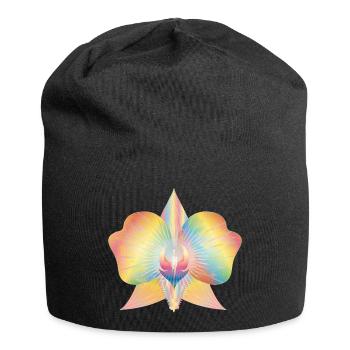 colorful shimmering abstract orchid swell - Jersey Beanie - black - Front