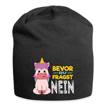 Avant de demander Licorne - Bonnet en jersey - noir - Devant
